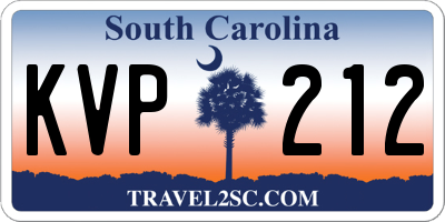 SC license plate KVP212