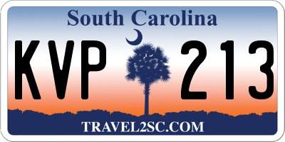 SC license plate KVP213