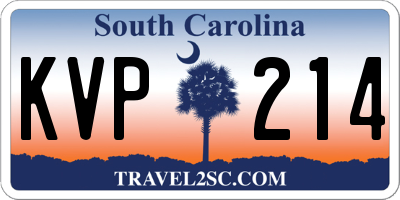 SC license plate KVP214