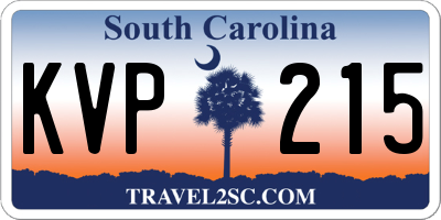 SC license plate KVP215