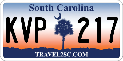 SC license plate KVP217