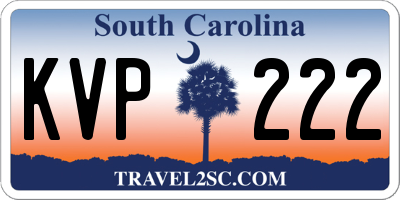 SC license plate KVP222