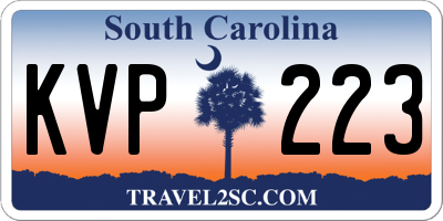 SC license plate KVP223