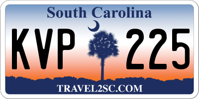 SC license plate KVP225