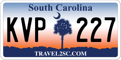 SC license plate KVP227
