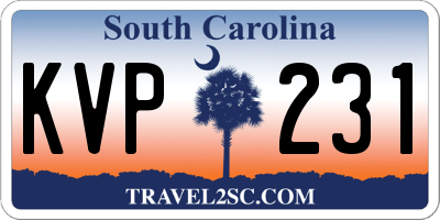 SC license plate KVP231