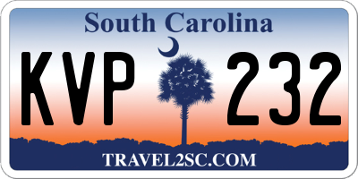 SC license plate KVP232