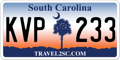 SC license plate KVP233
