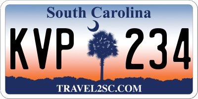 SC license plate KVP234