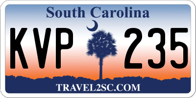 SC license plate KVP235