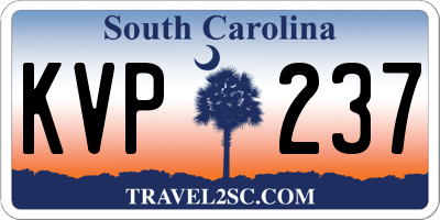 SC license plate KVP237