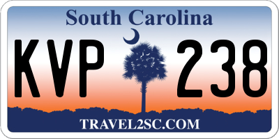 SC license plate KVP238