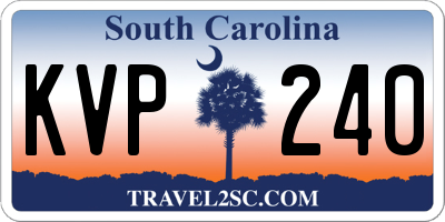 SC license plate KVP240