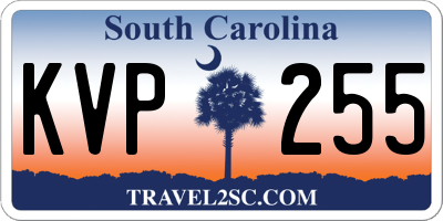 SC license plate KVP255