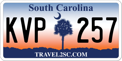 SC license plate KVP257