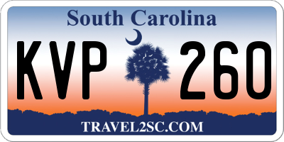 SC license plate KVP260