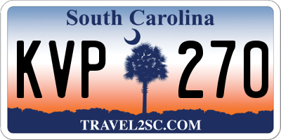 SC license plate KVP270