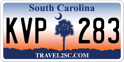 SC license plate KVP283