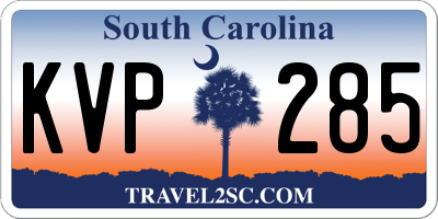 SC license plate KVP285