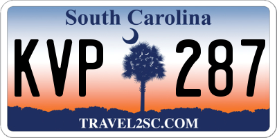 SC license plate KVP287