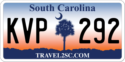 SC license plate KVP292