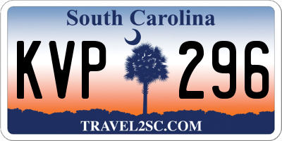 SC license plate KVP296