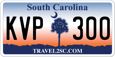 SC license plate KVP300