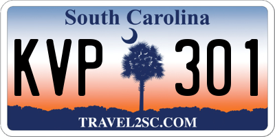 SC license plate KVP301