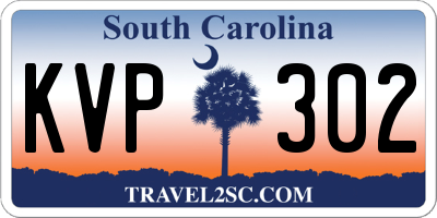 SC license plate KVP302