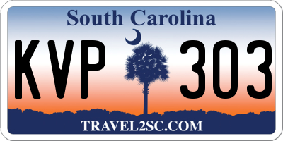SC license plate KVP303