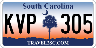 SC license plate KVP305