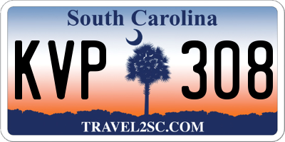 SC license plate KVP308
