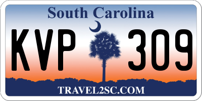 SC license plate KVP309