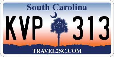 SC license plate KVP313