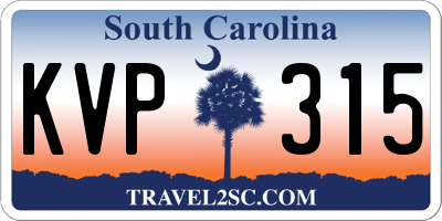 SC license plate KVP315