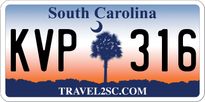 SC license plate KVP316