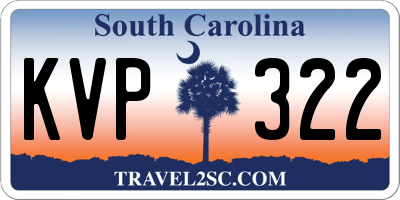 SC license plate KVP322