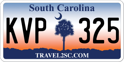 SC license plate KVP325
