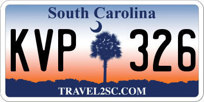 SC license plate KVP326