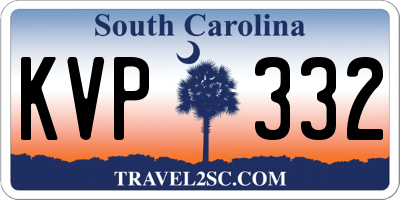 SC license plate KVP332