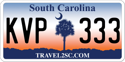 SC license plate KVP333