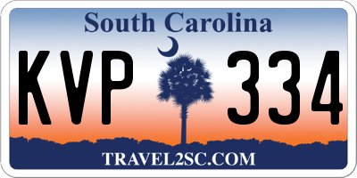 SC license plate KVP334