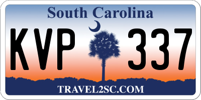 SC license plate KVP337