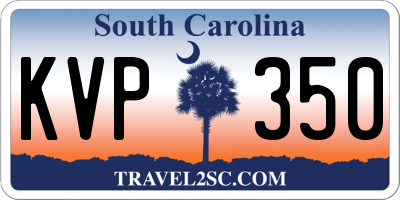 SC license plate KVP350