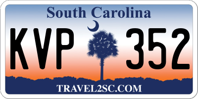 SC license plate KVP352