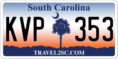 SC license plate KVP353
