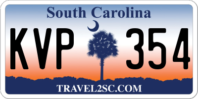 SC license plate KVP354