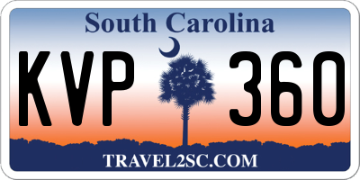 SC license plate KVP360