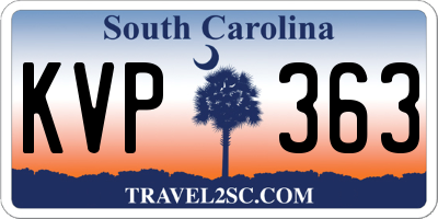 SC license plate KVP363