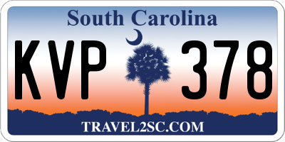 SC license plate KVP378